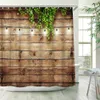 샤워 커튼 녹색 대나무 나무 패널 샤워 커튼 젠 풍경 소박한 집 경관 파티션 벽 매달려 욕실 장식 R230821