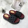 2023 womens slippers fashion embroidered canvas designer slides slip mens 60mm Canvas covered platform sandals