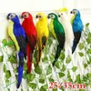 Decorative Objects Figurines 2535cm Creative Handmade Simulation Parrot Animal Bird Garden Props Decoration Miniature Feather Lawn Doll Ornaments 230818