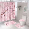 Duschvorhänge lila Blumen Duschvorhang Set Tinte Malerei Blume Badezimmer Vorhang modern