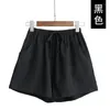Women's Shorts Cotton Linen Summer Casual Thin Wide Leg High Waist Oversize Female Pants Bottoms 2023