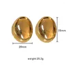 Stud Earrings Stainless Steel Bottega Exaggerate Big Earring Polished Geometrice Circle Waterproof Hoops Ear Buckle Vintage Women Jewelry