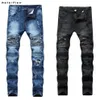 2020 Novo jeans de motociclista Ripped Motor Mens mais 28-42 Jeans de camuflagem preta para homens High Stretch290i