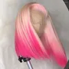 Transparente Spitze Frontalperücke menschliches Haar Brasilianische Frontperiere Blonde Bob