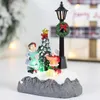 Dekorative Objekte Figuren glühend Weihnachtsdorfharz Ornament Tree House Gebäude Jahr Figur Dekoration für Kinder Geschenk 230818