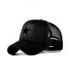 Ball Caps Pentagram Design Baseball Cap Ademblage mannelijke en vrouwelijke Hip Hop Mesh Black White Hollow-Out287s