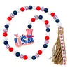 Partyversorgungen Independence Day Holzperlen String Seil Tassel USA Fünf spitze Star Weihnachtsverzierung Fantasie