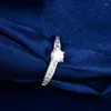 Clusterringe Huatiwocy Silber 925 Schmuckfinger Ring mit Zirkon Edelstein -Modezubehör für Frauen Hochzeitsfeier Geschenkgroßhandel Großhandel