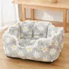 Other Pet Supplies 2021 New Cute Flower Print Cat Dog Bed Sofa Cozy Summer Cool Nest Kennel Bed for Small Medium Cat Dog Teddy House Pet Supplies HKD230821