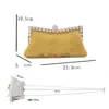 Evening Bags Evening Gold Clutch Bag Glitter Bead Designer Elegant Woman Party Bags Vintage Fashion Bridal Purse Silver Handbag Clutch Purse HKD230821