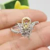 Cluster Rings 3 Layers 18K Gold Plating Ring Setting 4mm 6mm Gemstone 925 Silver Jewelry Making Supplier