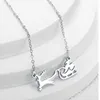 Pendant Necklaces Fashion Christmas Santa Sleigh Elk Women's Neck Chain One Piece Titanium Steel Necklace Jewelry Accessories Gifts