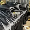 Bedding sets Nordic Mulberry Silk Bedding Set with Duvet Cover Bed Sheet Pillowcase Luxury Couple Single Double Summer 1/2 People Bedsheet 230818