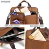 Porte-documents en cuir véritable sacs de messager mallette pour hommes pour 15.6 "ordinateur portable bureau affaires sac fourre-tout portefeuille Document