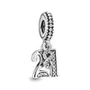 Charms 925 Silver Fit Pandora Originale Fai -da -te Donne Braccialetti Braccialetti Numeri di compleanno 16 18 Droping Gioielli Reperti compone Dhuzm