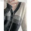 Femmes Tricots Tees Doux Couleur Rayé Crop Cardigan Femmes Automne À Manches Longues Chandail Tricoté Veste Hiver Vintage Chaud Col En V Chandails Top 28585 HKD230821