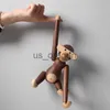 Other Home Decor Sculptures Figurines Solid Wood Home Decoration Creative Festival Gift Black Walnut Gibbon Pendant Wooden Crafts x0821