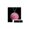 Interior Decorations 1 X Car Rear View Mirror Charms Crystal Bling Ball Hanging Ornament Rhinestone Decor Lucky Charm Pendant Drop D Dhcv9