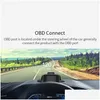 Vídeo de carro HUD Cabeça de cabeça OBD2 Velocidade de navegação inteligente HD Projeção sem fio volante