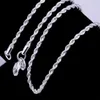 Chaînes Hommes Et Femmes Style Hip Hop Simple Deux Pièces Collier En Argent Plaqué Bracelet 4Mm Corde Torsadée Chaîne De Fer Avec Cuivre Homard