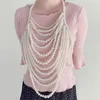 Chains Women Jewelry Multi Layer Party Shoulder Necklace Accessories Wedding Gift Sweater Pearl Body Chain Adjustable Size Anniversary