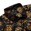 Herren lässige Hemden Luxus Gold Blumen schwarz Kleidung Purpurrot rot blau sozialer Smoking Kleid Dibu 230201305o