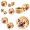 Plugs Tunnels Yoga Body Jewelry OM Simbolo Logo Fiore Espansioni a orecchie di legno Gasso di barella 6-16 mm Piercing e consegna a goccia 314kr Ot7yt