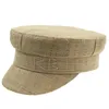 Beretten Zomer Militaire hoeden voor vrouwen Fashion Sailor Hat RB Letter Borduurde Peaked Cap Causal Raffia Straw Hat Travel Flat Top Cap 230821