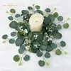 Kerzenhalter 25 cm künstlich grünes Kranz für Kerzengirlanden Ringe Hochzeitsfeier Weihnachten Herzstück Dekor