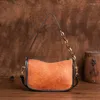 Borse da sera donna vintage donna in pelle genuina piccola piccola strato di vance in cross -body ladies