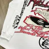Homens camisetas Outono Hellstar T-shirt O-pescoço Branco Algodão Solto Tee High Street Crack Letter Imprimir Homens Mulheres Manga Longa Y2K Hoodie Tops