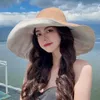 Berets Sonnenschutzhut für Frauen im Sommer doppelseitiger Fischer Sonnenschild UV-Schutz Großes Rand Blocking Sonne