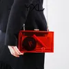 アクリル女性の小さな正方形のバッグファッショントレンドキャンディーカラー透明なボックスディナーチェーンを販売するイブニングバッグ