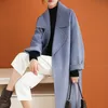 Mélanges de laine pour femmes Manteau en cachemire haut de gamme de luxe pour femmes mi-longueur sur le genou ample en laine double face 230818