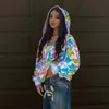 HADEIES للنساء من النوع الثقيل Harajuku zip-up Goth Punk Female Jacket Hoodie Hip Hop كبير الحجم Y2K Hoodies Autumn Streetwear Star Print White Sweatshirt 230818