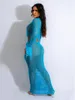 Casual Dresses Adogirl Tassel Sticked Maxi Dress 2023 Autumn Women Sexy Hollow Out Full Sleeve Bodycon Beach Long Robe Party Clubwear