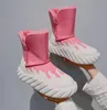 Bottines de neige intégrées en fourrure de mouton pour femmes, bottines chaudes à semelles épaisses, couleurs mélangées, nouvelle collection hiver 2023