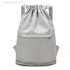 Lulemon Designer Lillumon Bag Travel Ryggsäck med stor kapacitet Torr våt separering Fitness och sportväska fällbar och utbyggbar lätt förvaringsväska