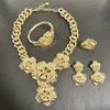 Oorbellen ketting ketting voor vrouwen mode Cubaanse ketting ketting goud bloem hanger luxe bruiloft bijoux vergulde oorbellen ring syhol 230820