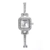 Wristwatches 2023 Women'S Exquisite And Simple Square Dial Watch Individual Alloy Quartz Full Diamond Luxury