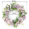 Décorations de Noël 38cm Simulation Guirlande Porte Suspendue Décoration Coloré Affichage Fenêtre De Mariage Pographie Accessoires Pivoine Hortensia Guirlandes 230818