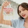 Sacchi da sera trasparente sacchetta di gelatina da donna in PVC Ladies Ladies Hand Y2K Pearl Cute Chain Crossbody Colorful Colorful