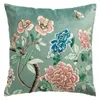 Pillow Set Of 2 Throw Covers Eastern Nature Home Blossom Bird Decorative Cases Decor Square 45x45cm Green