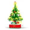 Blocs Blocs Arbre De Noël Boîte À Musique Blocs De Construction Rotation Éclairage DIY Mini Kits De Jeu Idée Cadeaux Assemblés B Jouets Adultes R230817