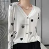 Magliette da donna tees cardigan a maglia da donna carina giacca piccola primavera e autunno ad alta imitazione straniera in lana ad alta lana bianca bianca a maniche lunghe a maniche lunghe HKD230821