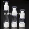 Bottiglia bianca da 30 ml di bottiglia senza aria, ugello di lozione per bottiglie sottovuoto di plastica, pacchetti di essenza cosmetica da 30 g 35pcs/lotto inlos