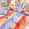 Bedding sets Ins Style Cute Cartoon Girl Set Duvet Cover Polyester Queen Full Twin Size Bed Flat Sheet Linen Pillowcase Kawaii 230818