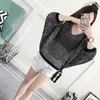 Kvinnors hoodies tröjor Casual Loose Korean Style Women Tops Hollow O Neck Long Sleeve Jumper Ladies Pullover Female Knit tröja 230821