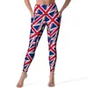 Actieve broek Britse vlag yoga lady uk vlaggen print leggings hoge taille ademende legging elastische grafische sportschool sport panty's