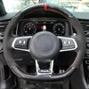 Fibra de carbono camurça preta Tampa do volante para Volkswagen Golf 7 GTI Golf R Mk7 Polo Scirocco 2015 2016239J